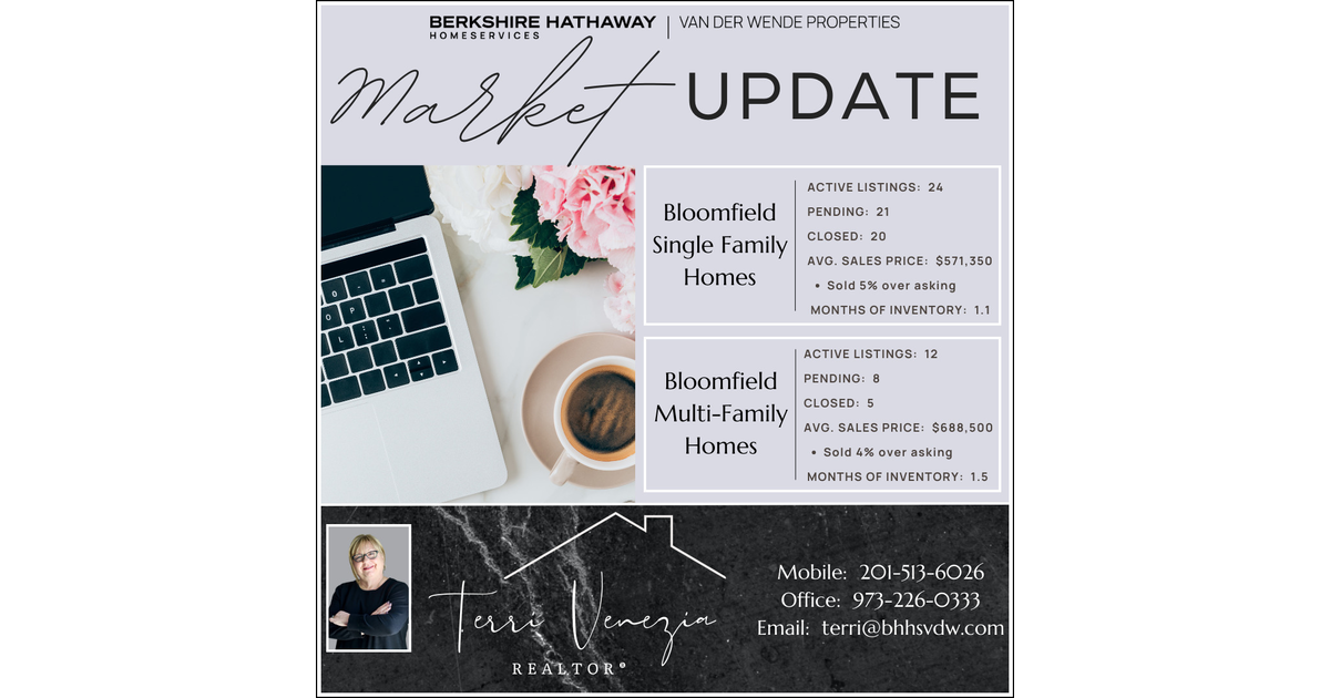 Bloomfield Real Estate Report from 3/254/25 Bloomfield, NJ News TAPinto