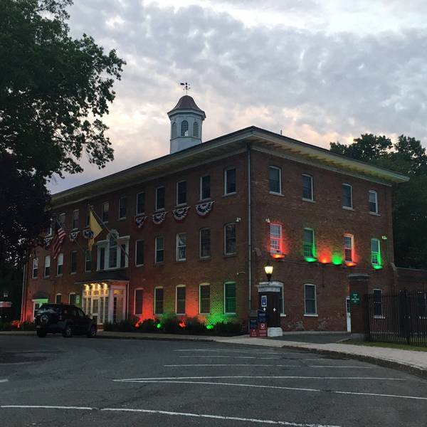 Nutley Town Hall Lit Up in Colors of PanAfrican Flag For