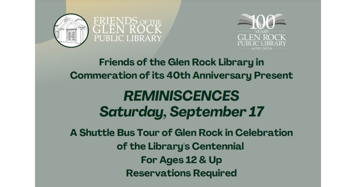 Reminisce on the Glen Rock Bus Tour this Weekend Fair Lawn/Glen Rock