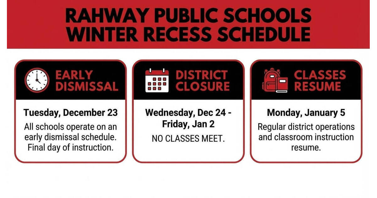 Winter Recess Approaches for Rahway Public Schools | Rahway, NJ News ...