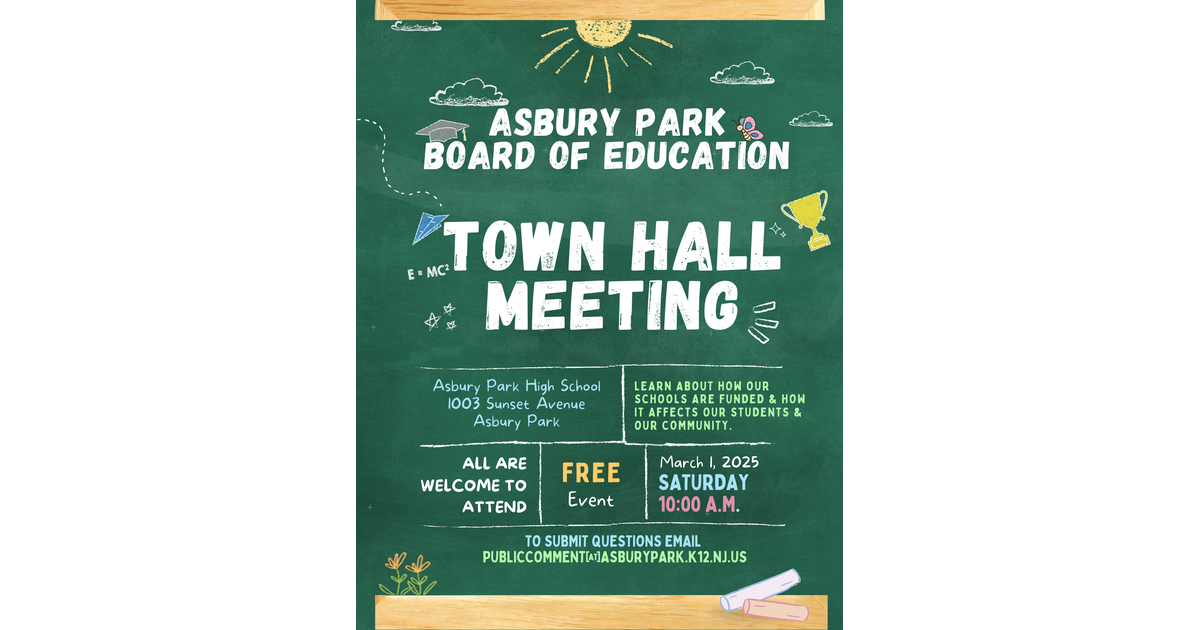 Asbury Park Board of Education to Hold Special Town Hall on Budget