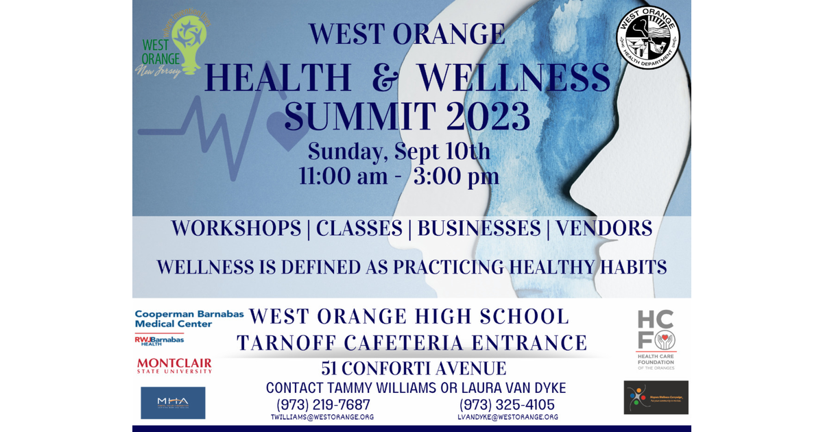 West Orange Health & Wellness Summit 2023, Sunday Sept. 10 West