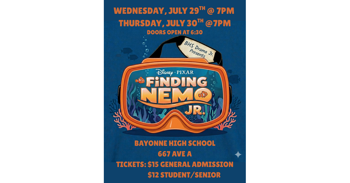 Two Shows Only: Bayonne Performers Set to Take the Stage for Finding Nemo Jr.