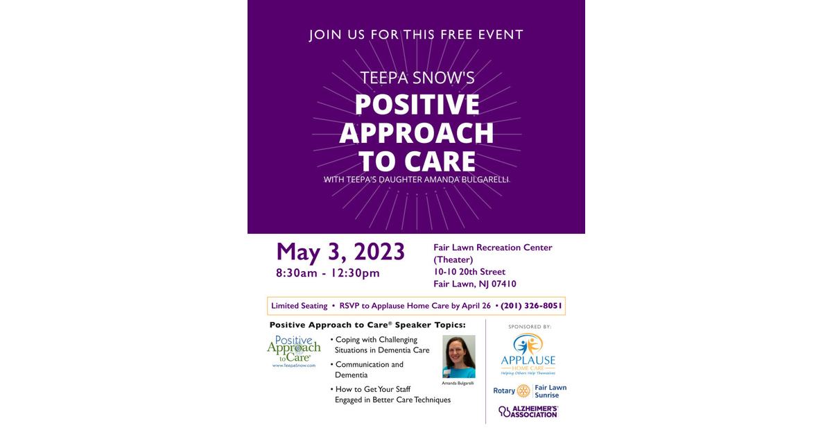 Expert Advice For Caregivers Coming To Fair Lawn on May 3 Fair Lawn