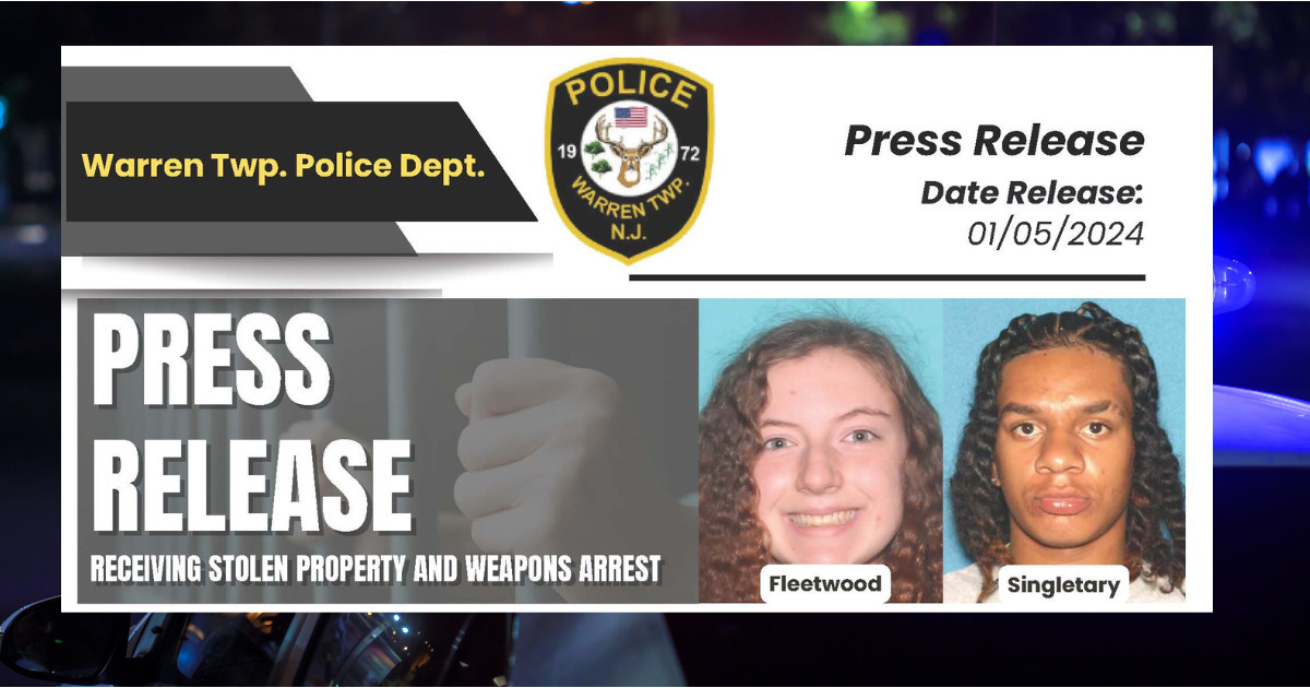 Stolen License Plate Stop Leads to Arrest of Two Phillipsburg Teens for