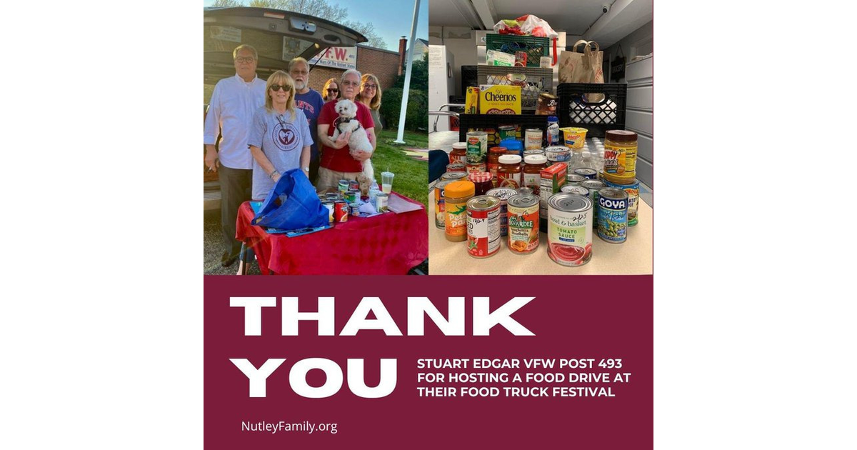 Nutley Family Service Bureau Thanks Nutley VFW Post 493 Nutley, NJ