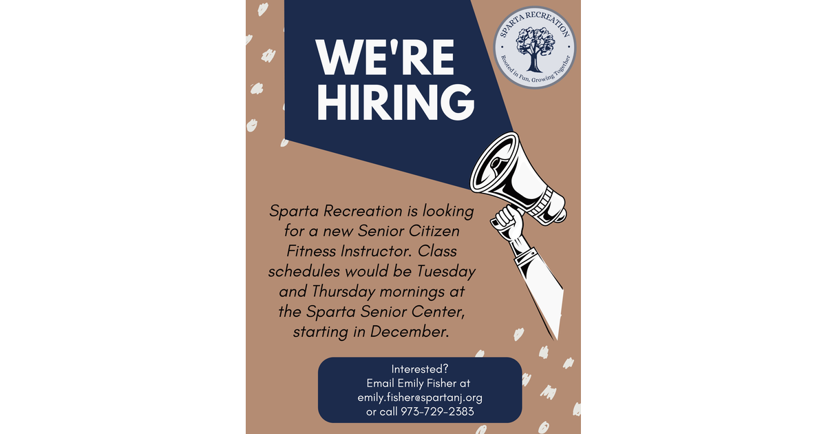 Sparta Recreation We're Hiring! Sparta, NJ News TAPinto