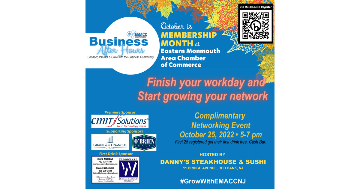 Eastern Monmouth Area Chamber of Commerce Complimentary Business After  Hours Networking Event! | TAPinto | TAPinto