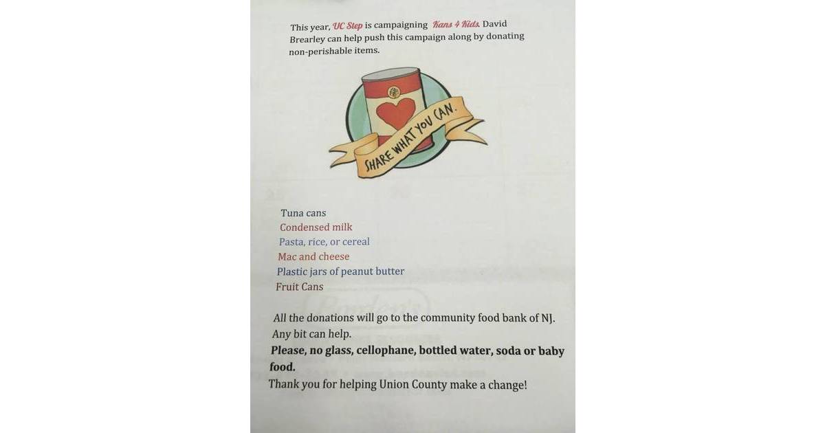 David Brearley High School Collects Canned Foods for "Kans for Kids