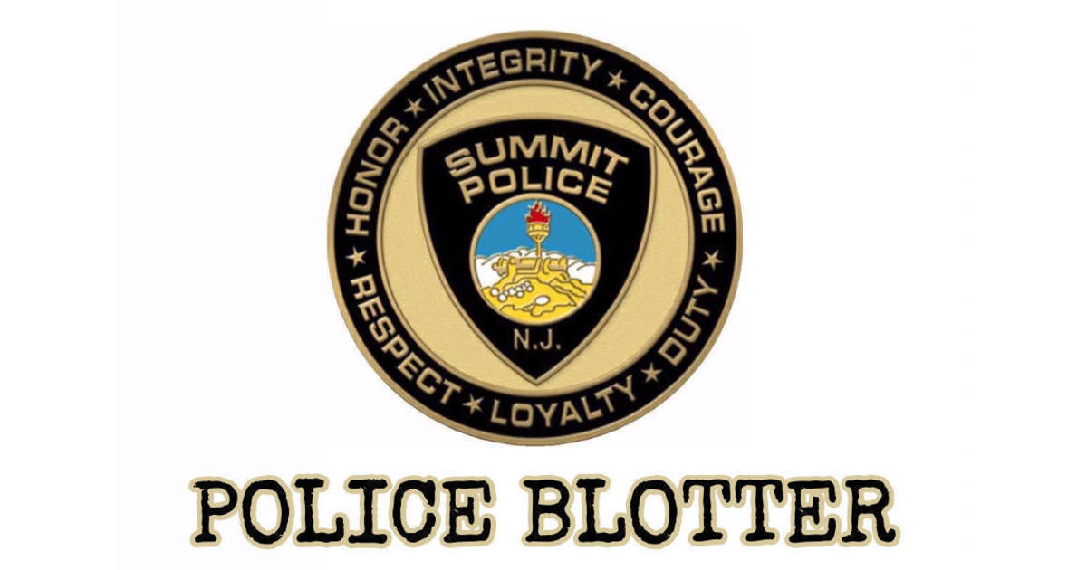 Summit Police Blotter Summit, NJ News TAPinto
