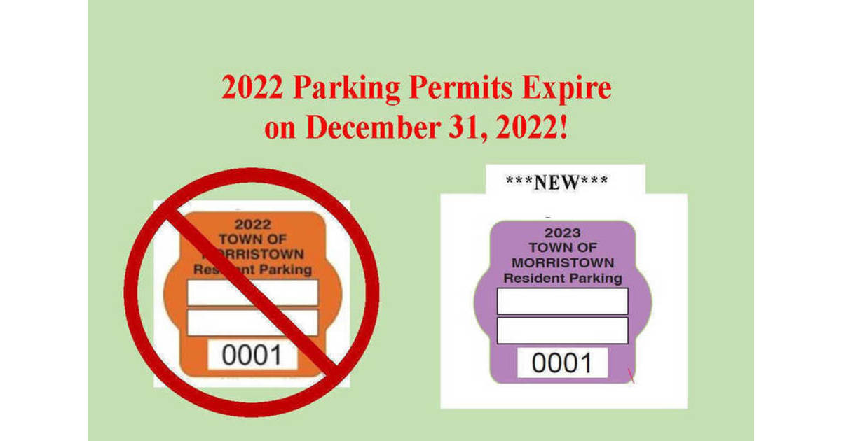 2022 Morristown Parking Permits Expire; Get Your 2023 Morristown