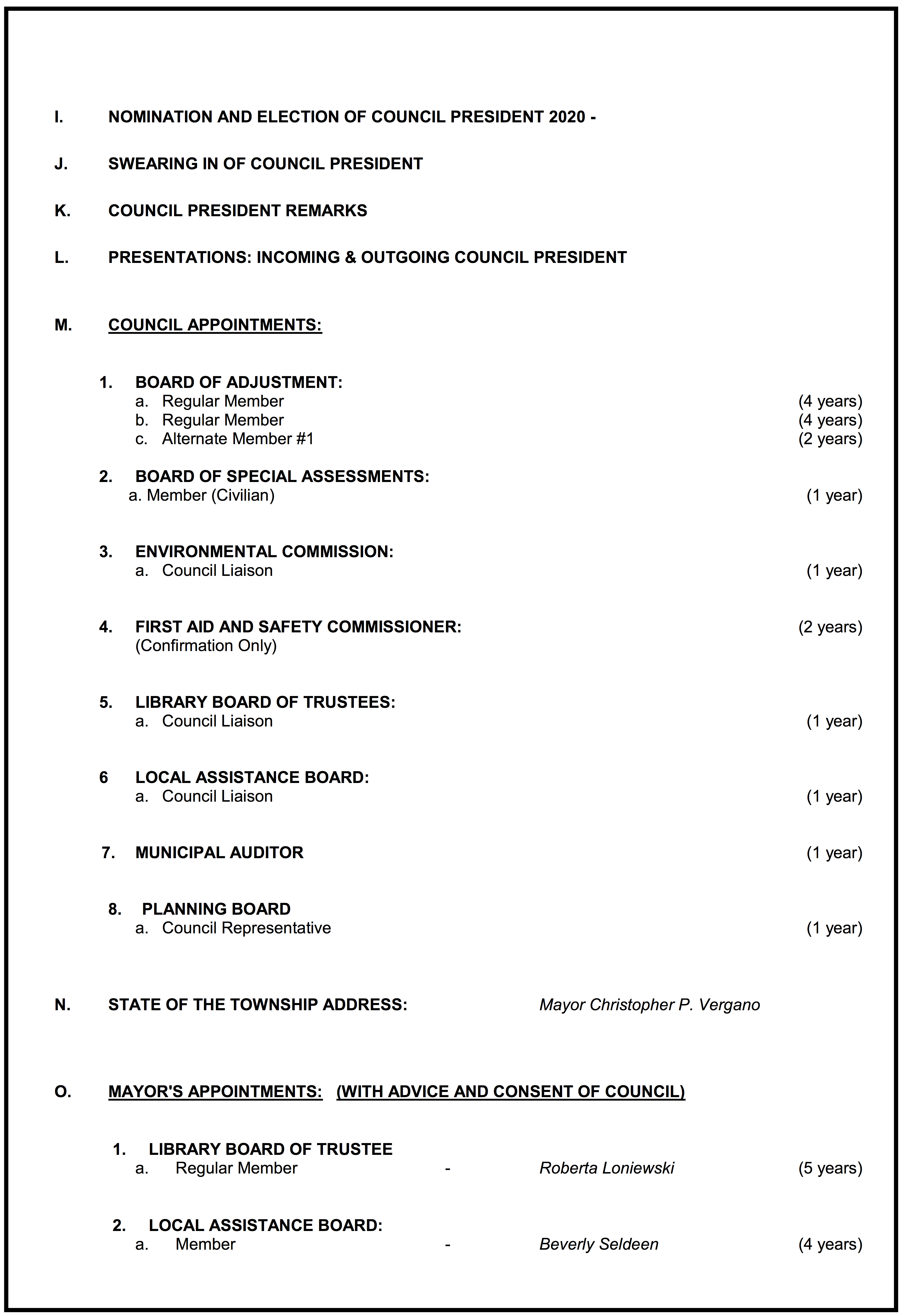 Agenda for the Wayne Township 174th Meeting TAPinto