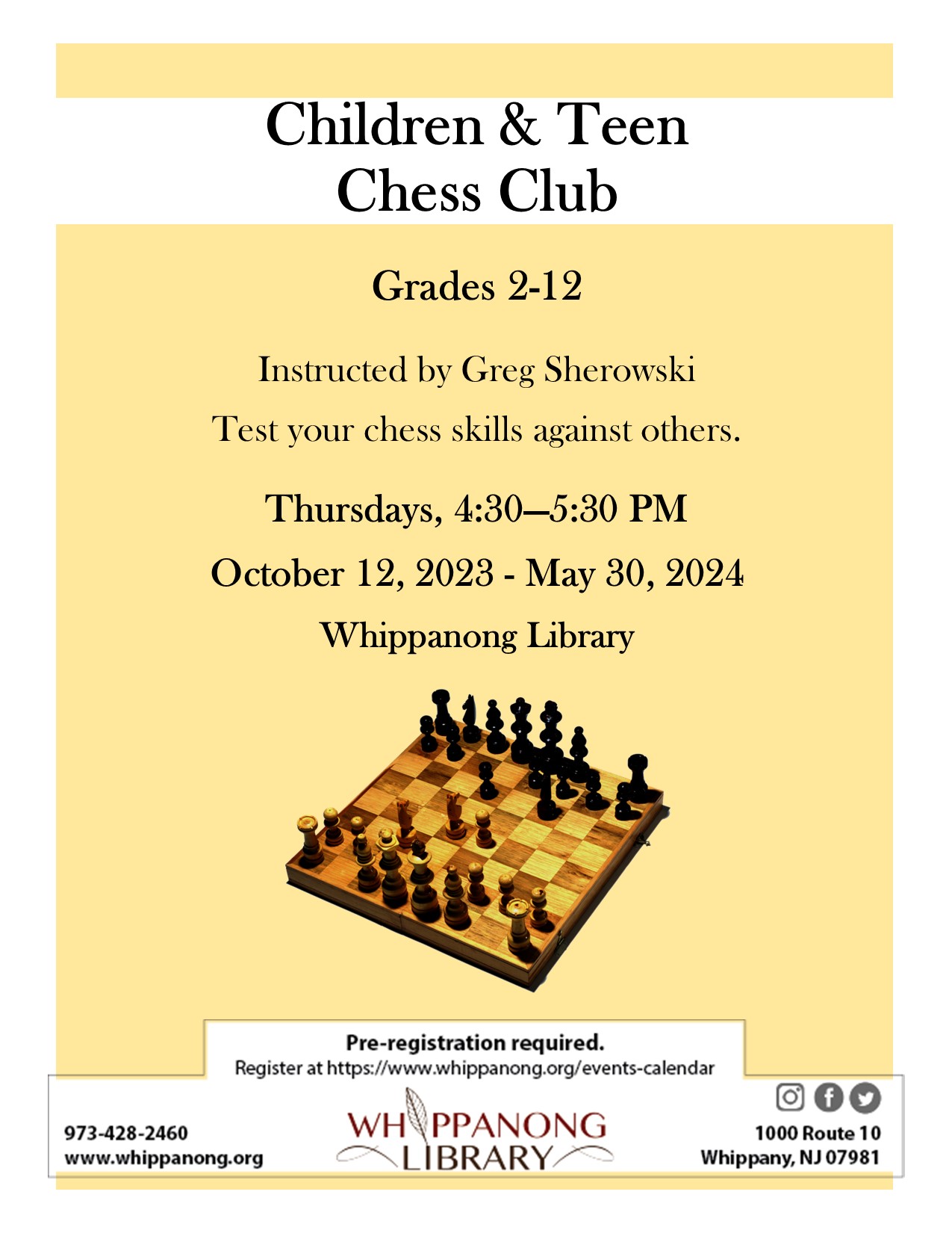 Whippanong Library Hosting Kid and Teen Chess Club | Hanover Township, NJ  News TAPinto