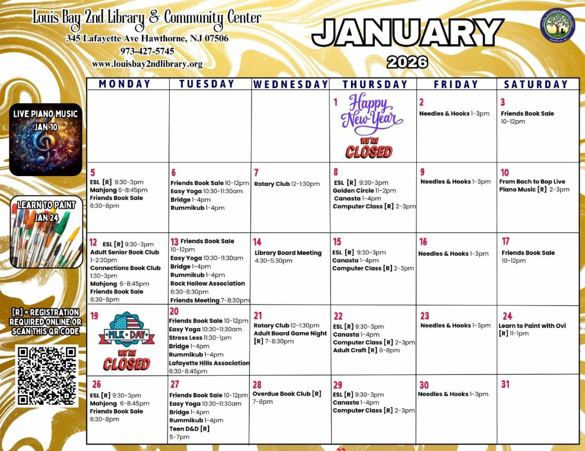 Hawthorne's Louis Bay 2nd Library Is Revving Up Activities in January ...