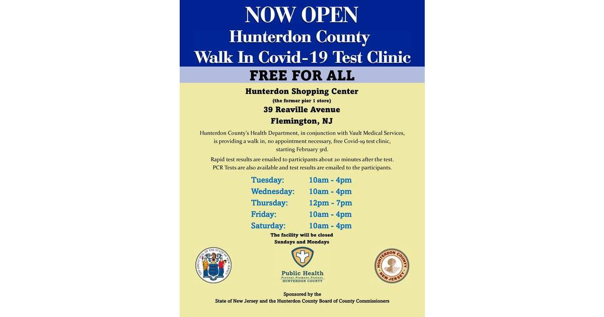 Hunterdon County’s Health Department, in conjunction with Vault Medical