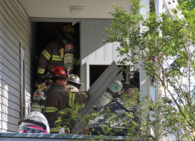 Hawthorne Fire Department Battled House Fire on Lafayette Avenue Sunday