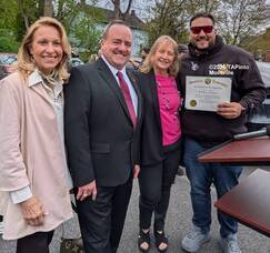 Carousel image clone 1728535 44f97a1813f1a307a0eb 1ownshipcommitteememberdariasenaldimayorfrankcooneytownshipcommitteememberjunewittyandeventcreatoranthonypizziwithhiscertificatofrecognitionmjb