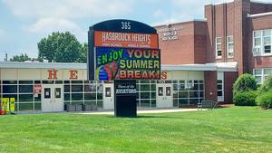 Carousel image 1d15f9c8e1f7ce7a1c46 2024 hasbrouck heights ms hs front lawn sign enjoy your summer break july