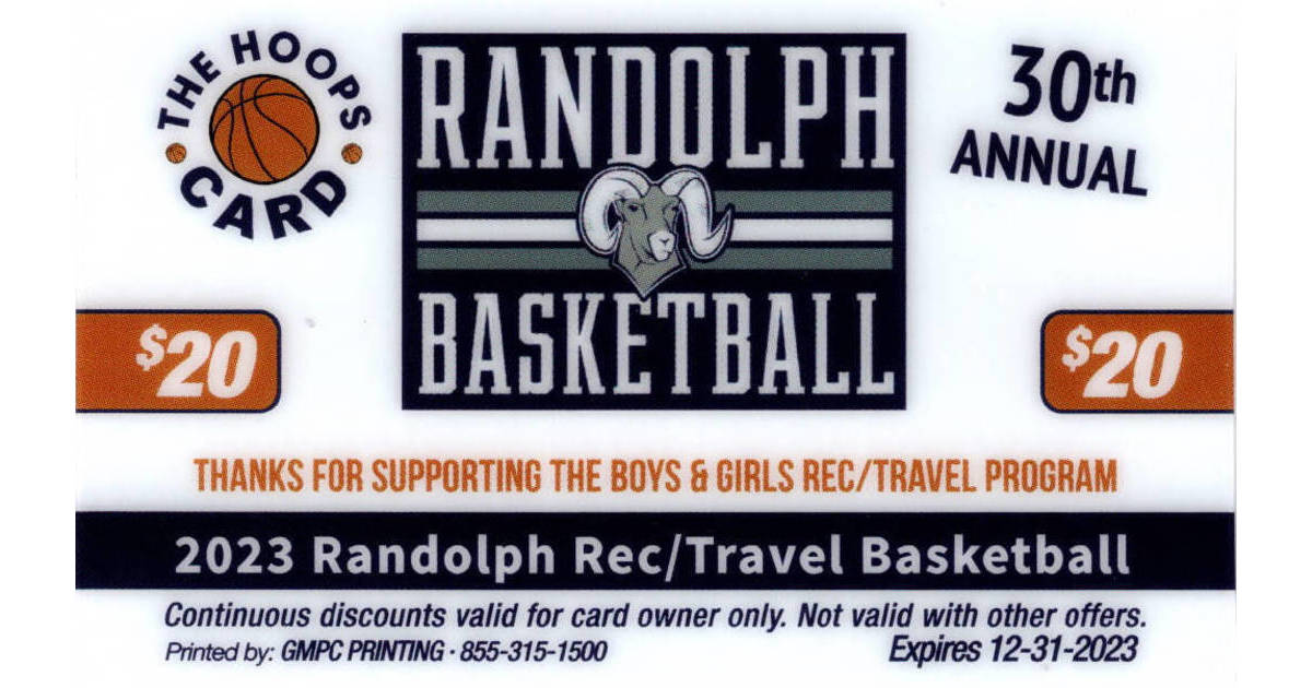 2023 Randolph Discount "Hoops Cards" Available Now Randolph, NJ News