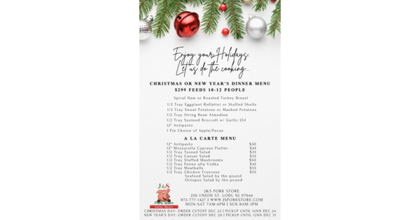 Let J & S Pork Store Cater Your New Year's Day Dinner | Hasbrouck ...
