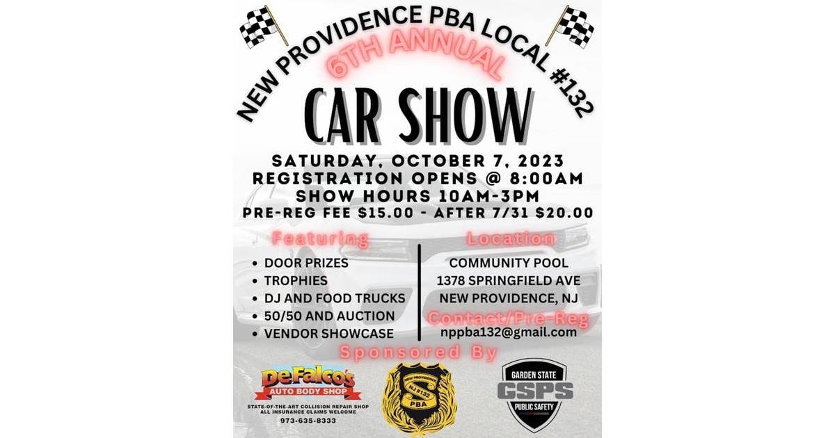 New Providence PBA Car Show Set for October 7 New Providence, NJ News
