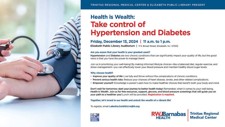 Health is Wealth: Take control of hypertension and diabetes on 