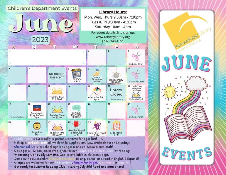 Rahway Public Library Announces Calendar of June Events | Rahway, NJ News TAPinto rahway-public-library-announces-calendar-of-june-events-rahway-nj-news-tapinto