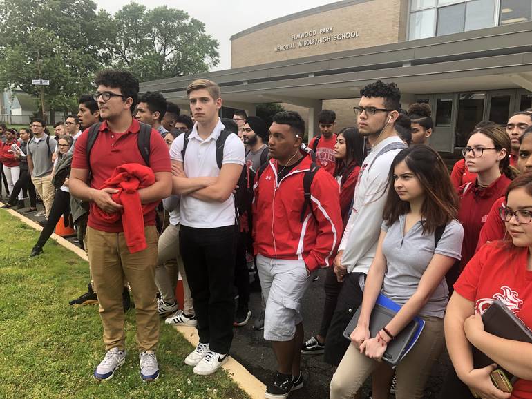 Accident Scene At Elmwood Park High School Delivers Sobering