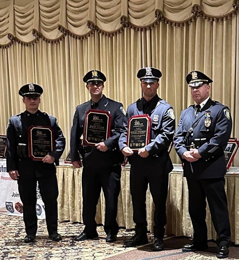 East Hanover's Sgt. Randy Patner, Officer Joseph DiMeo and Officer