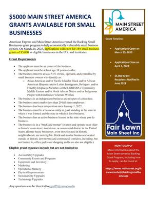 Main Street America Small Business Grant Applications Open March 20th