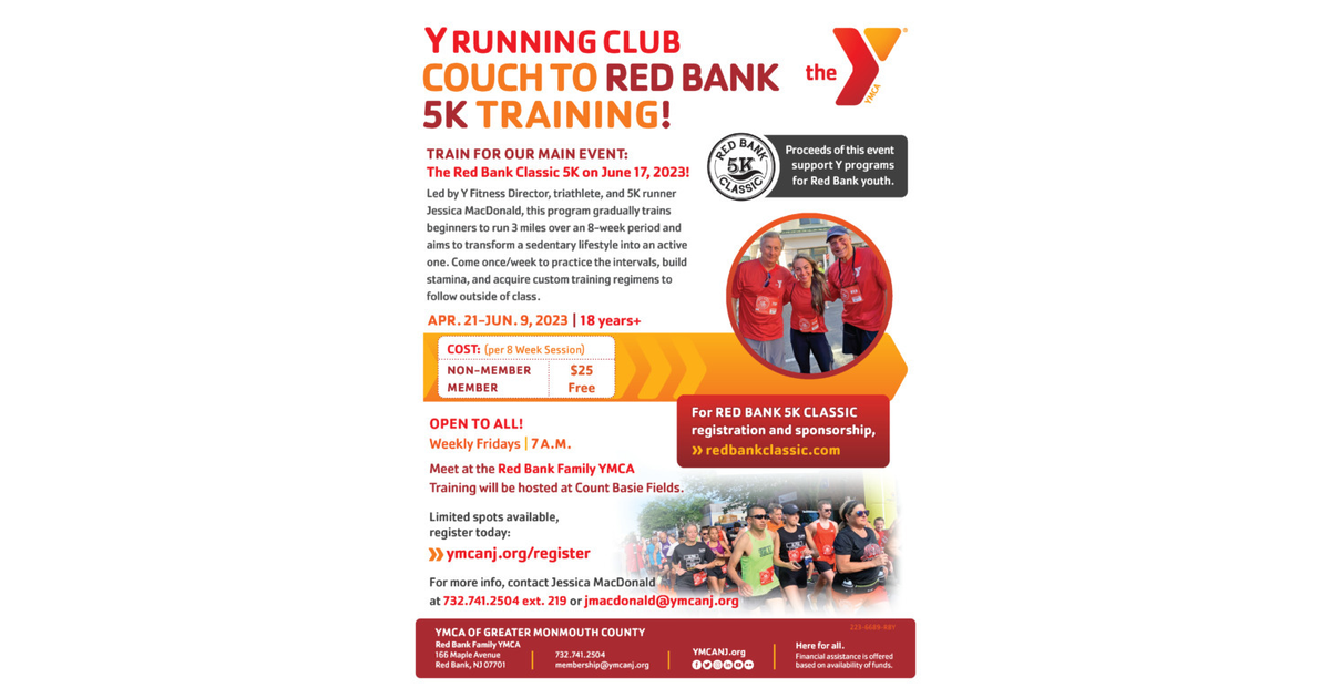 Train for the Red Bank Classic 5k with the YMCA Running Club