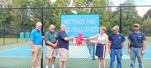 Carousel image 632d9ea86ae94826385e 9 6 pickleball court ribbon cutting pic 1 scaled