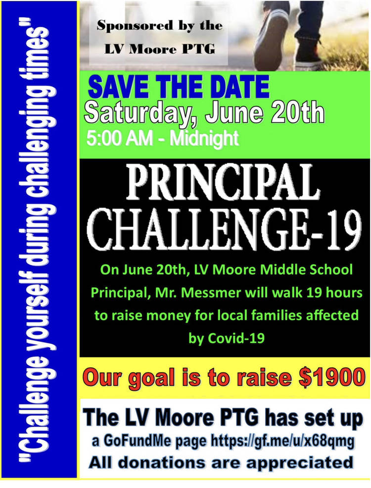 Leonard V. Moore Middle School Principal to Walk 19 Hours to Raise