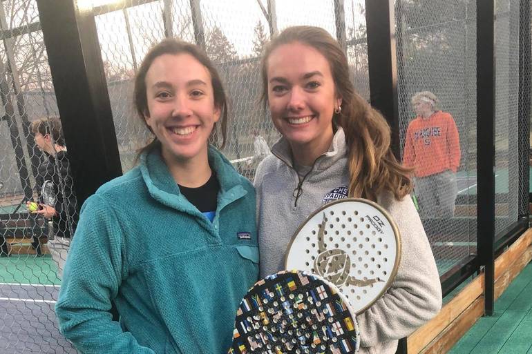 Teammates Aerin Zucchi and Peyton McGarry