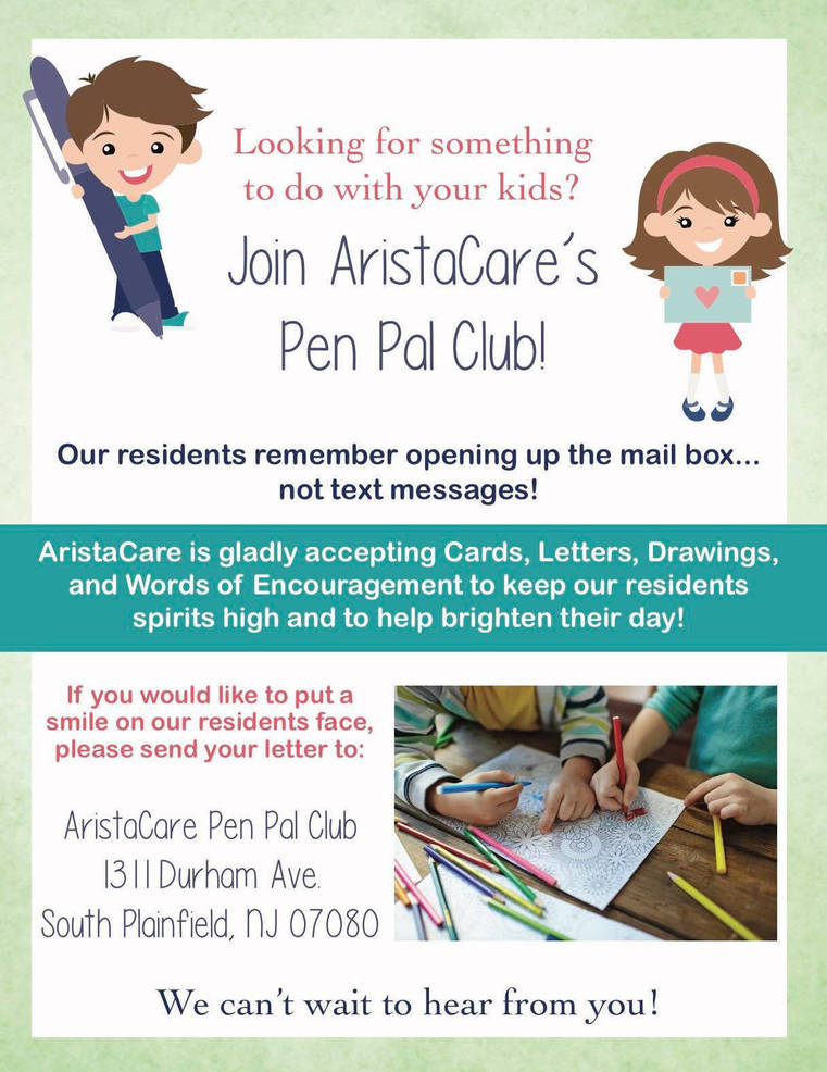 AristaCare at Cedar Oak Announces Pen Pal Club TAPinto