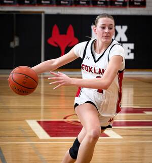 Carousel image b0450713cef57c90d7ce as she did in 2025  fox lane junior f morgan clinton will return as the front court leader for the 2026 foxes 