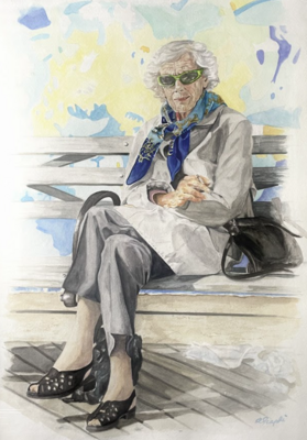 Carousel image d0e8986611c8ba478cc8 a wonder wheel of life  watercolor by ann marie napoli 