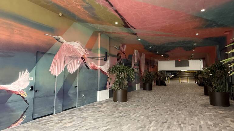 Pink Flamingo and Florida Panther Murals Adorn Cornerstone Walls in Coral Springs