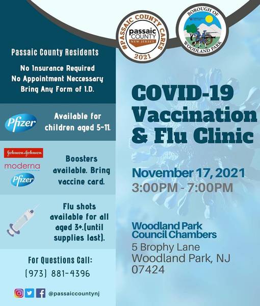Woodland Park COVID19 Vaccination and Flu Clinic on Wednesday