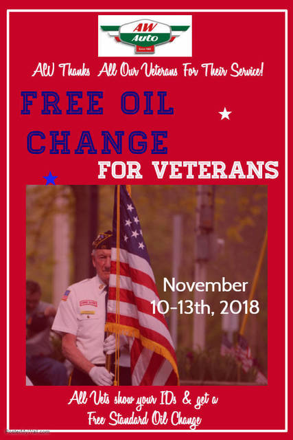 you a veteran then get your free oil change tapinto