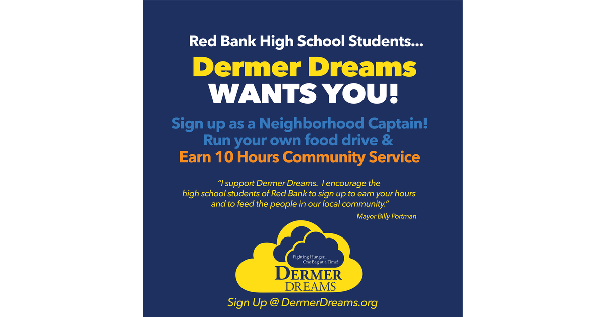 Dermer Dreams is Recruiting Red Bank High School Students for Food