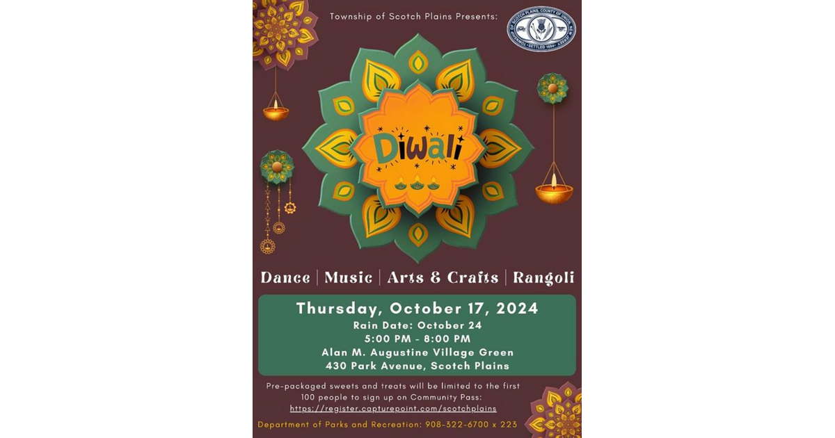Scotch Plains Township to Host Diwali Celebration on Oct. 17 Scotch