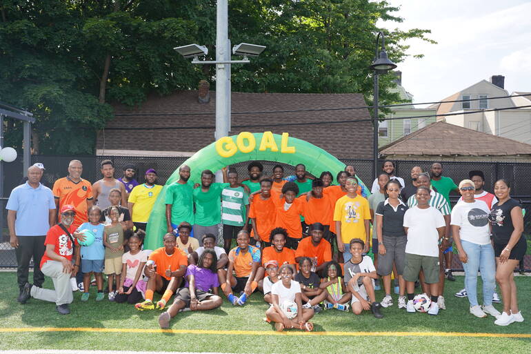 Event organizers and participants at the East Orange Soccer Fest.