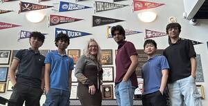Carousel image aed5329d6dba11e4710e edison m3 challenge team  l r ashwath ram  vedaswaroop kunamneni  michelle  gomes  coach   sreethan gangavarapu  alexander poon  ishan nagpal 