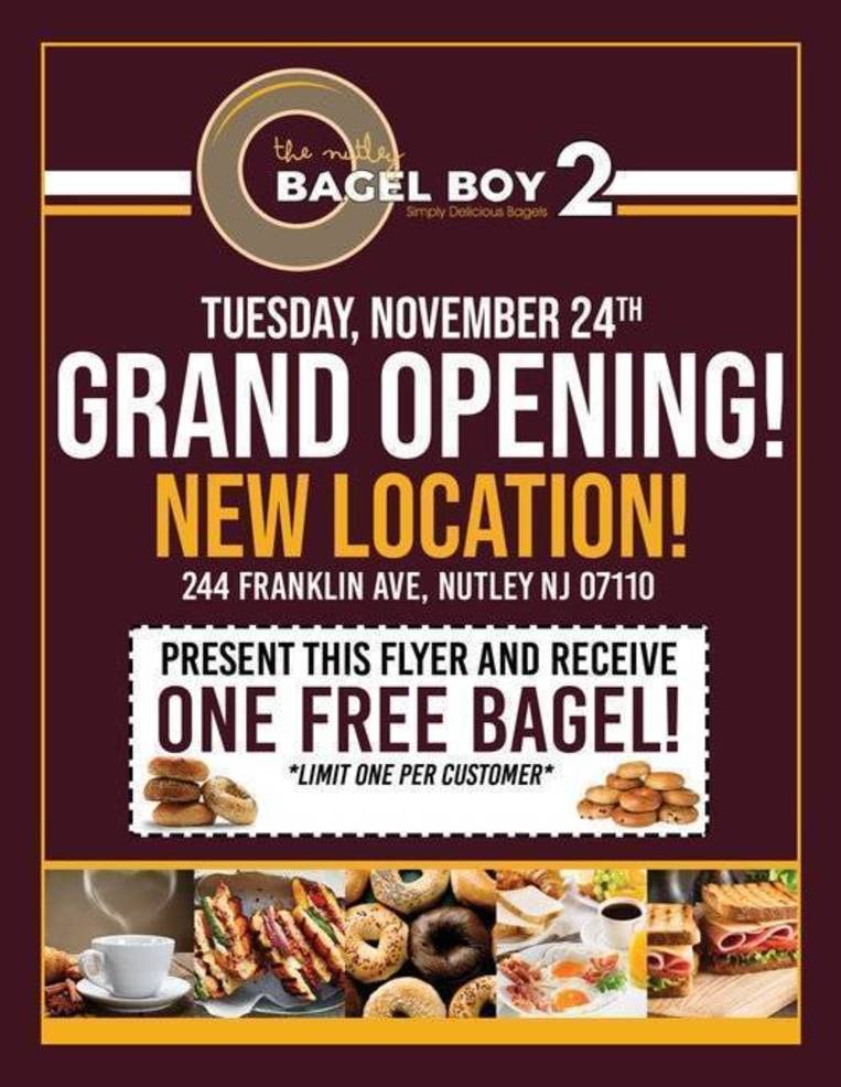 Bagel Boy 2 is Hosting Their Grand Opening in Nutley, Celebrate With a