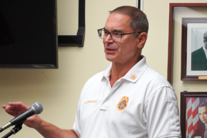 Carousel image 75970322cf7b5a9c997f fire chief john lestarchick speaks at the scotch plains council meeting of july 15  2025. dsc02038