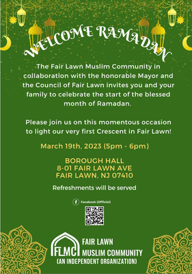 Fair Lawn's First Ever Welcome Ramadan Crescent Lighting Event