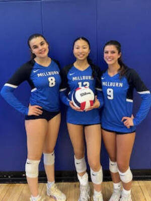 Carousel image 7fc7ce24fdb0bd30b75b from left to right.  8 lily philipov   13 seryn lee    9 mila santarella. picture was taken by macy pollack team manager.