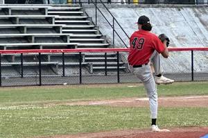 Carousel image 45f92387933563bc9eb2 game 1 starting pitcher adam martin pitched the complete game.