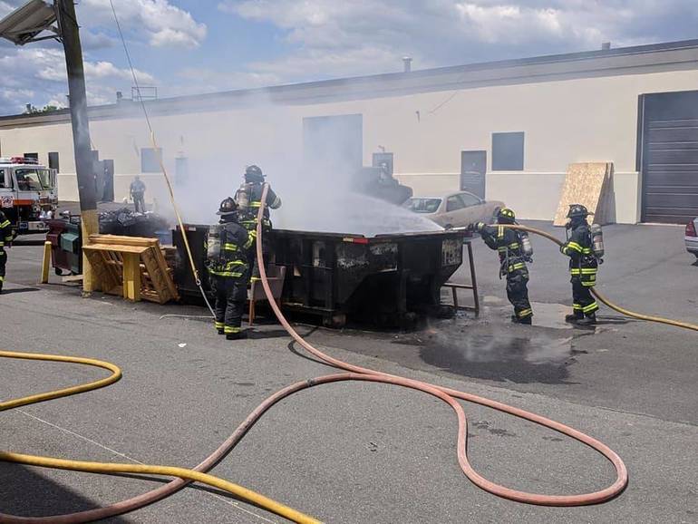 Hasbrouck Heights Fire Department Douses Teterboro Dumpster Fire